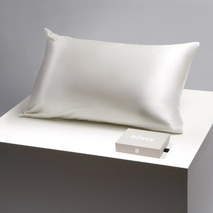 Blissy Silk Pillowcases – 100% Pure Mulberry Silk (22-Momme)b- White