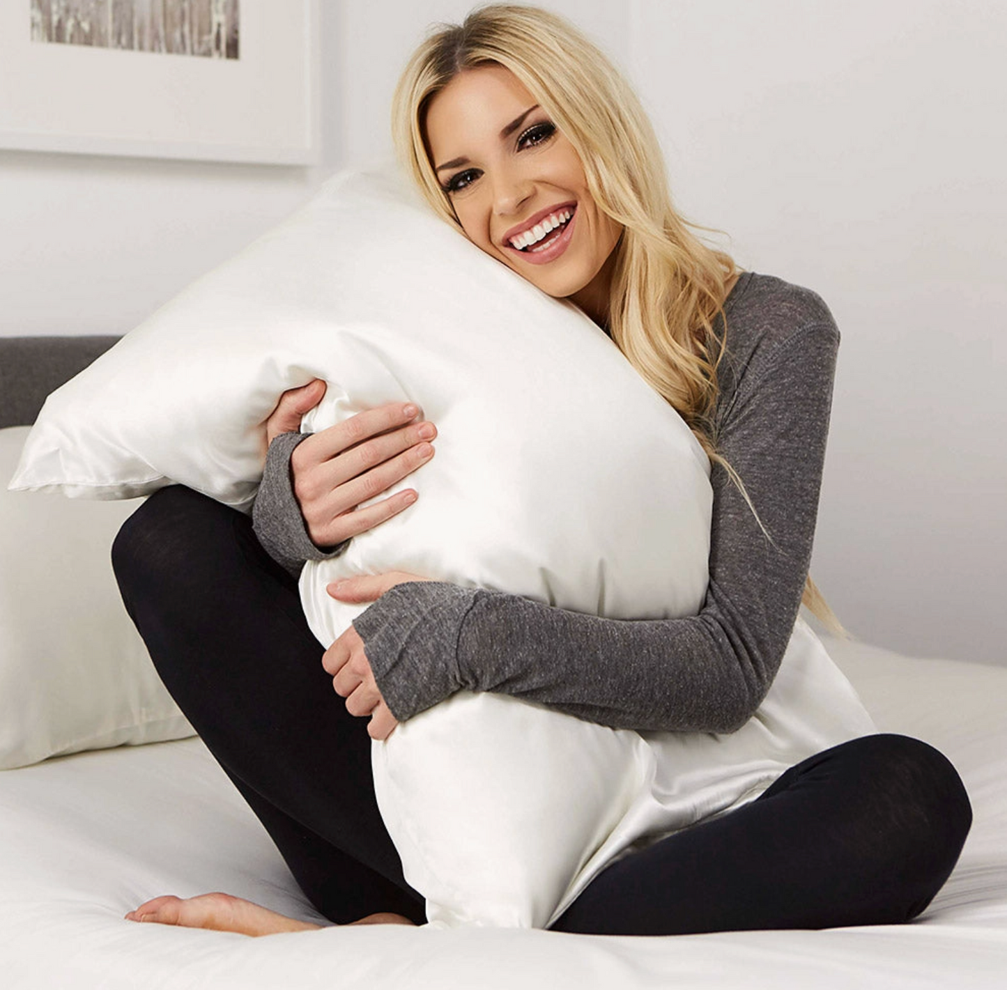 Blissy Silk Pillowcases – 100% Pure Mulberry Silk (22-Momme)b- White