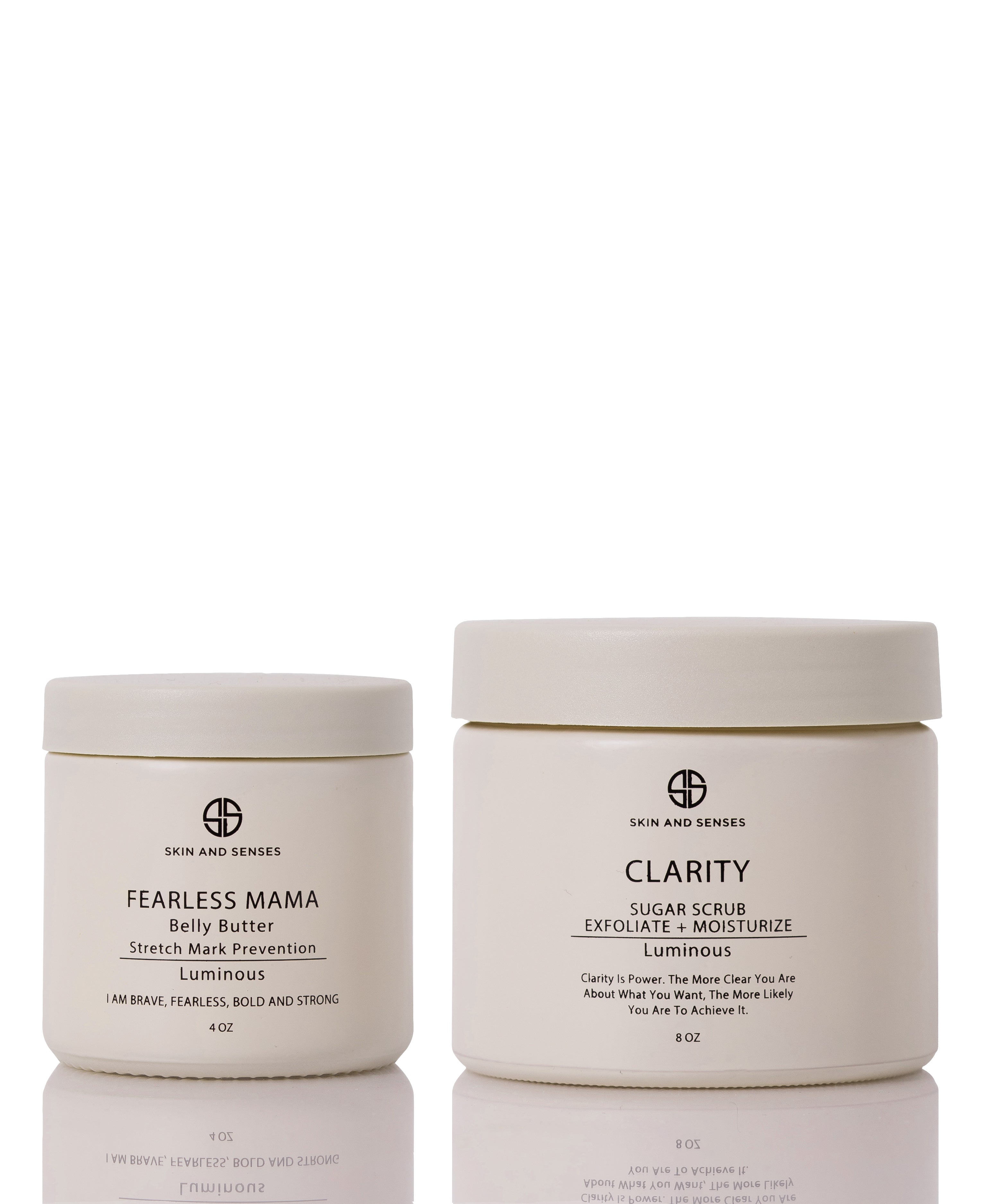 skin and senses fearless mama belly butter and clarity sugar scrub exfoliate and moisturize